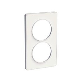PLAQUE 2 POSTES ODACE BLANC  - VERTICAL