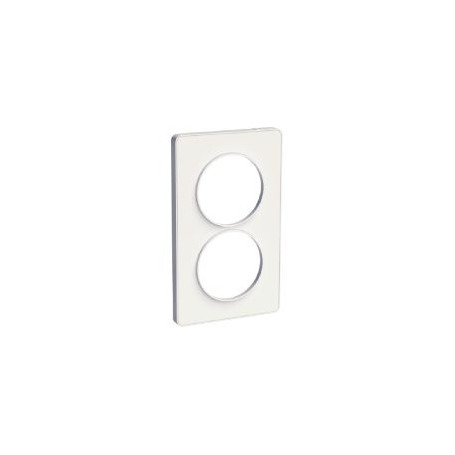 PLAQUE 2 POSTES ODACE BLANC  - VERTICAL