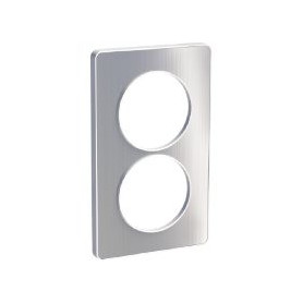 PLAQUE 2 POSTES ODACE ALUMINIUM BROSSE - VERTICAL