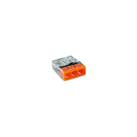 BORNE WAGO  3 x 0,5 A 2,5MM² TRANSPARENT/ORA