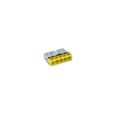 BORNE WAGO 5 x 0,5 A 2,5MM² TRANSPARENT/JAU