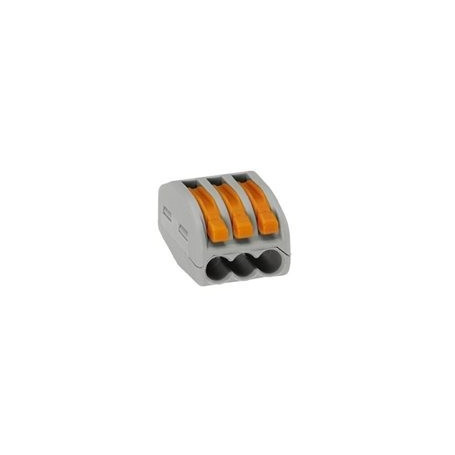 BORNE DE CONNEXION WAGO 3 x 0,08-4 MM² FILS SOUPLE OU RIGIDE