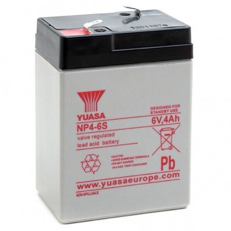 BATTERIE YUASA 6V 4AH (70x47x105.5)