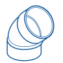 COUDE PVC FEMELLE-FEMELLE 45° Ø 32