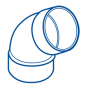 COUDE PVC FEMELLE-FEMELLE 67°30 Ø 40