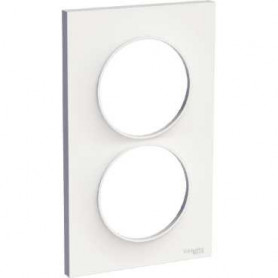 PLAQUE 2 POSTES ODACE BLANC BRILLANT - VERTICAL PLAQUE 2 POSTES ODACE BLANC BRILLANT - VERTICAL