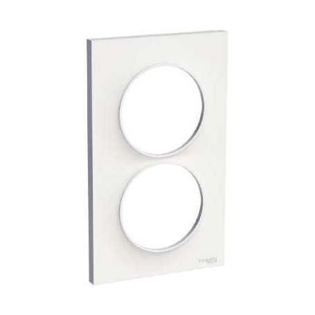 PLAQUE 2 POSTES ODACE BLANC BRILLANT - VERTICAL