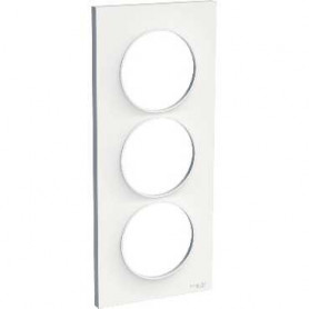 PLAQUE 3 POSTES ODACE BLANC BRILLANT - VERTICAL