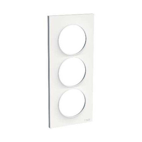 PLAQUE 3 POSTES ODACE BLANC BRILLANT - VERTICAL