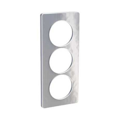 PLAQUE 3 POSTES ODACE ALUMINIUM MARTELE - VERTICAL