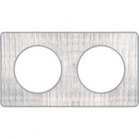 PLAQUE 2 POSTES ODACE ALUMINIUM BROSSE CROCO