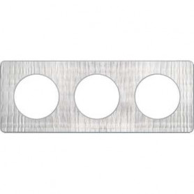 PLAQUE 3 POSTES ODACE ALUMINIUM BROSSE CROCO