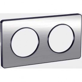 PLAQUE 2 POSTES ODACE ALUMINIUM BROSSE PLAQUE 2 POSTES ODACE ALUMINIUM BROSSE