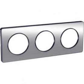 PLAQUE 3 POSTES ODACE ALUMINIUM BROSSE PLAQUE 3 POSTES ODACE ALUMINIUM BROSSE