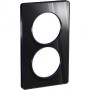 PLAQUE 2 POSTES ODACE ALUMINIUM BRILLANT FUME - VERTICAL