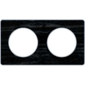 PLAQUE 2 POSTES ODACE CHÊNE ASTRAKAN NOIR