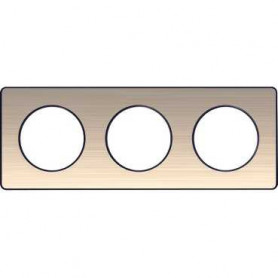 PLAQUE 3 POSTES ODACE BRONZE BROSSE