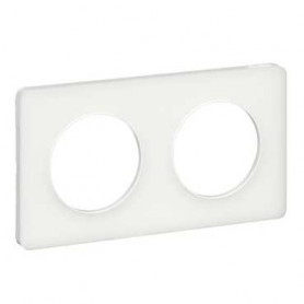 PLAQUE 2 POSTES ODACE TRANSLUCIDE BLANC PLAQUE 2 POSTES ODACE TRANSLUCIDE BLANC