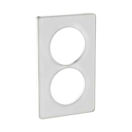 PLAQUE 2 POSTES ODACE TRANSLUCIDE BLANC - VERTICAL