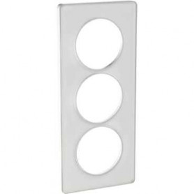 PLAQUE 3 POSTES ODACE TRANSLUCIDE BLANC - VERTICAL
