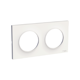 PLAQUE 2 POSTES ODACE BLANC BRILLANT - HORIZONTALE PLAQUE 2 POSTES ODACE BLANC BRILLANT - HORIZONTALE