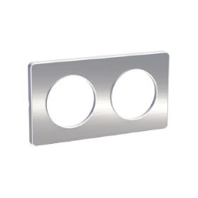 PLAQUE 2 POSTES ODACE ALUMINIUM BROSSE