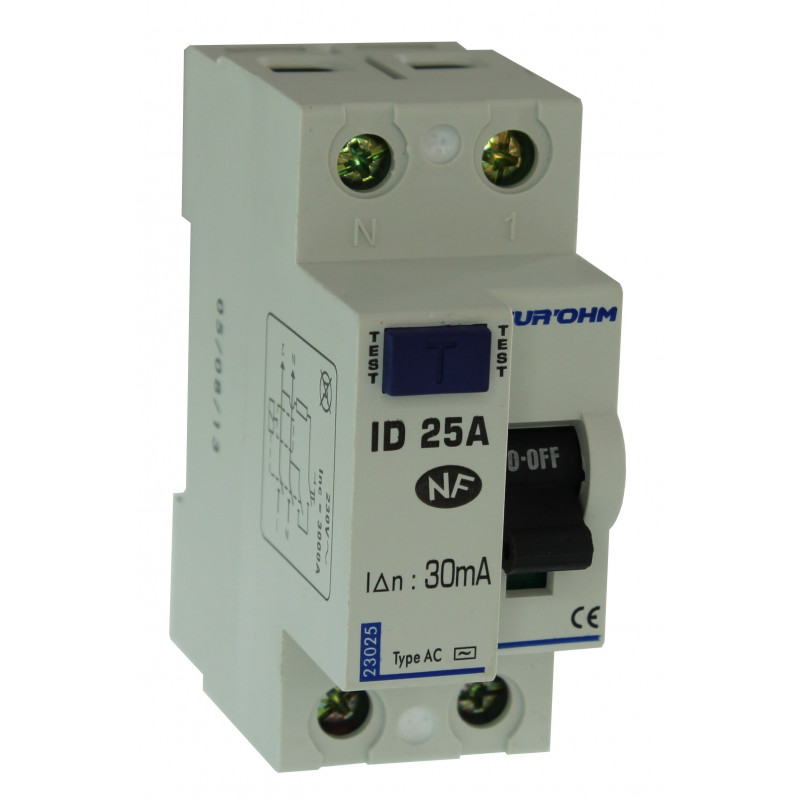 Interrupteur différentiel 25A type AC Phase + Neutre Interrupteurs — free download