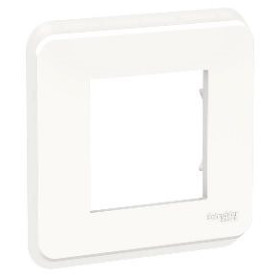 Plaque de finition - Blanc - Liseré transparent - 1 poste