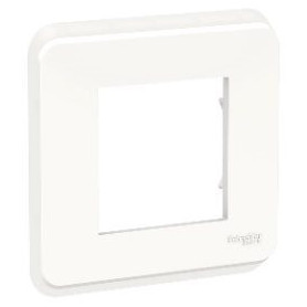 Plaque de finition - Blanc antimicrobien - Liseré Blanc - 1 poste