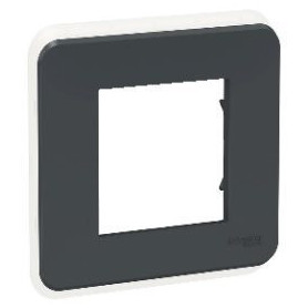 Plaque de finition - Anthracite - Liseré transparent - 1 poste