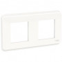 Plaque de finition - Blanc - Liseré transparent - 2 postes