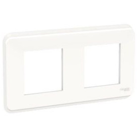 Plaque de finition - Blanc antimicrobien - Liseré Blanc - 2 postes
