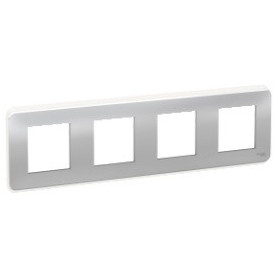 Plaque de finition - Aluminium - 4 postes - Liseré transparent