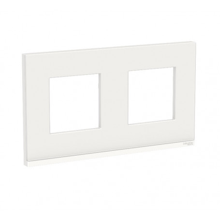 Plaque de finition - Givre blanc liseré blanc - 2 postes