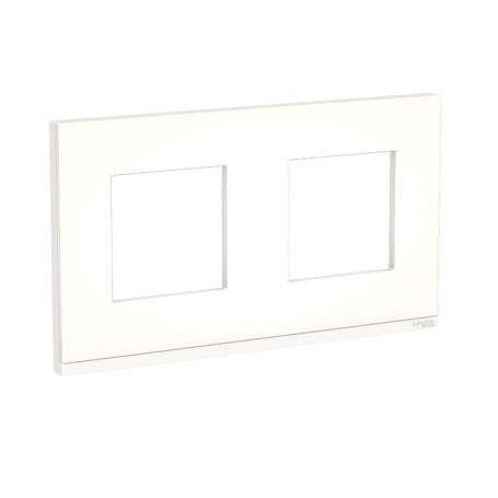 Plaque de finition - Translucide liseré blanc - 2 postes