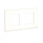 Plaque de finition - Translucide liseré blanc - 2 postes