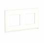 Plaque de finition - Translucide liseré blanc - 2 postes