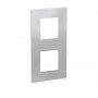 Plaque de finition - Aluminium liseré Blanc - 2 postes verticaux