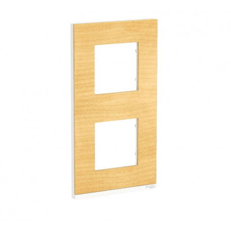 Plaque de finition - Bois nordique liseré blanc - 2 postes verticaux