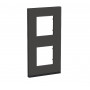 Plaque de finition - Givre noir liseré anthracite - 2 postes verticaux