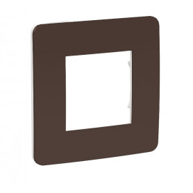 Plaque de finition - chocolat - Liseré blanc - 1 poste