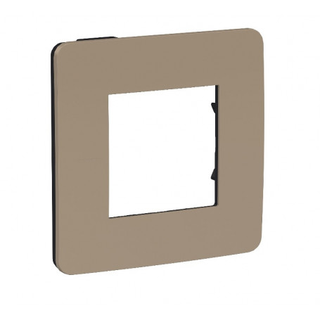 Plaque de finition - taupe - Liseré anthracite - 1 poste