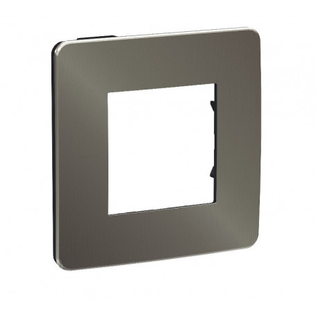 Plaque de finition - black aluminium - Liseré anthracite - 1 poste