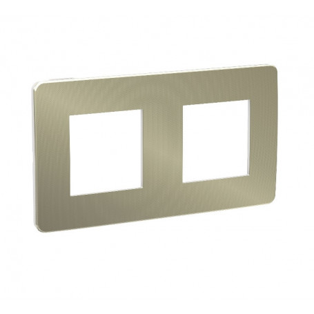 Plaque de finition - bronze - liseré blanc - 2 postes