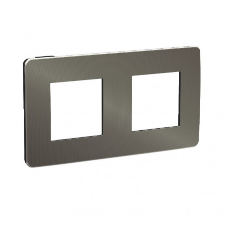 Plaque de finition - Black aluminium liseré Anthracite - 2 postes