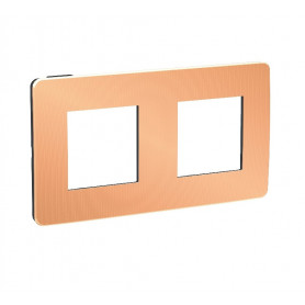 Plaque de finition - Cuivre liseré anthracite - 2 postes