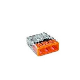 BORNE WAGO 3 x 0,5 A 2,5MM² TRANSPARENT/ORA BORNE WAGO 3 x 0,5 A 2,5MM² TRANSPARENT/ORA