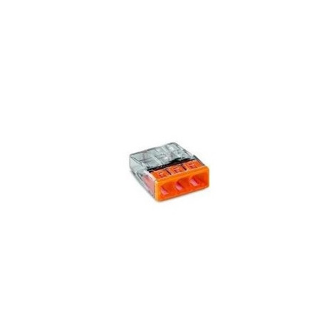 BORNE WAGO 3 x 0,5 A 2,5MM² TRANSPARENT/ORA